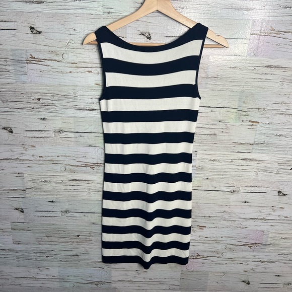 Theory Lasina Sweater Dress Navy Stripe Knit size xs blue white - Picture 8 of 9